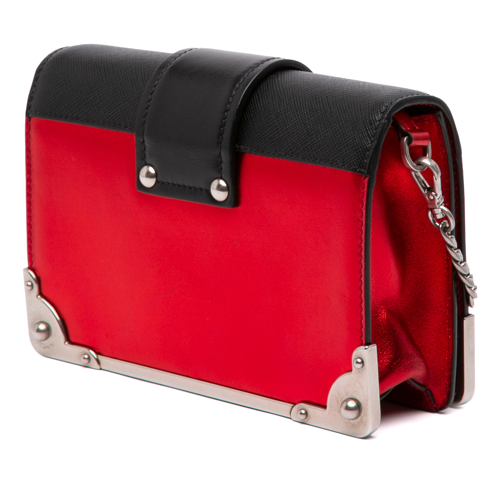 Pre-Loved Prada Saffiano Trimmed Metallic Vitello Cahier Bag - Picture 2 of 7